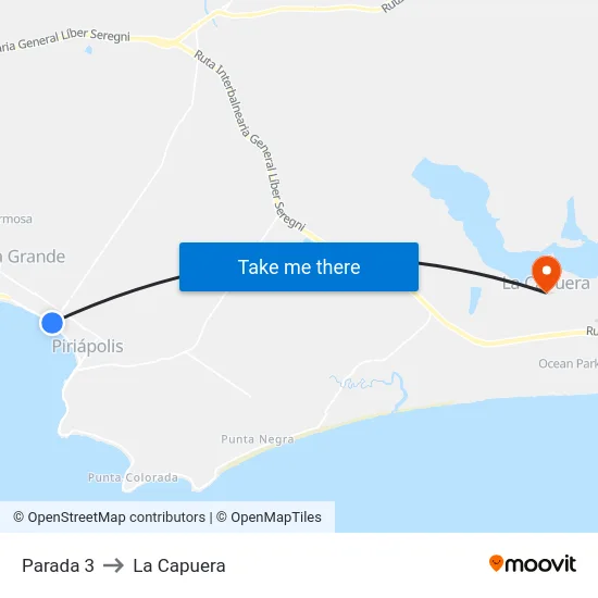 Parada 3 to La Capuera map