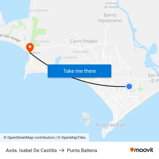Avda. Isabel De Castilla to Punta Ballena map