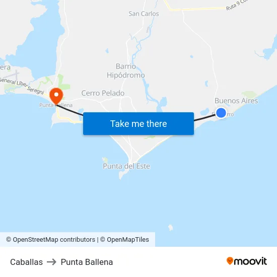 Caballas to Punta Ballena map