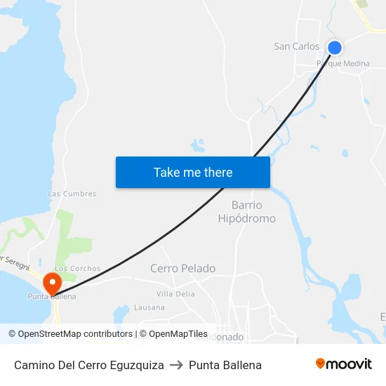 Camino Del Cerro Eguzquiza to Punta Ballena map