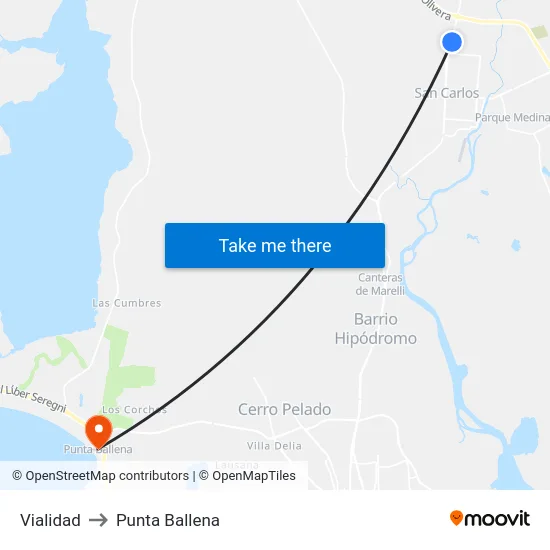 Vialidad to Punta Ballena map