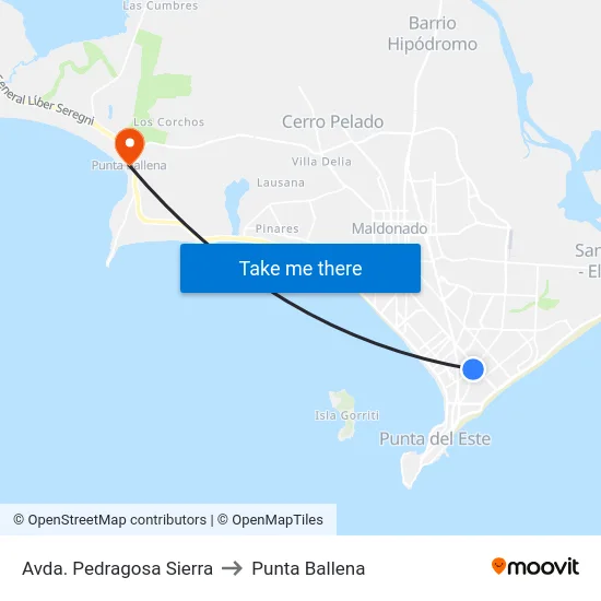 Avda. Pedragosa Sierra to Punta Ballena map
