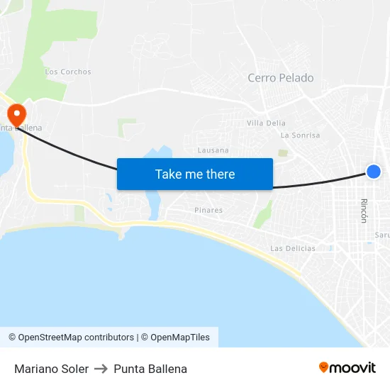 Mariano Soler to Punta Ballena map