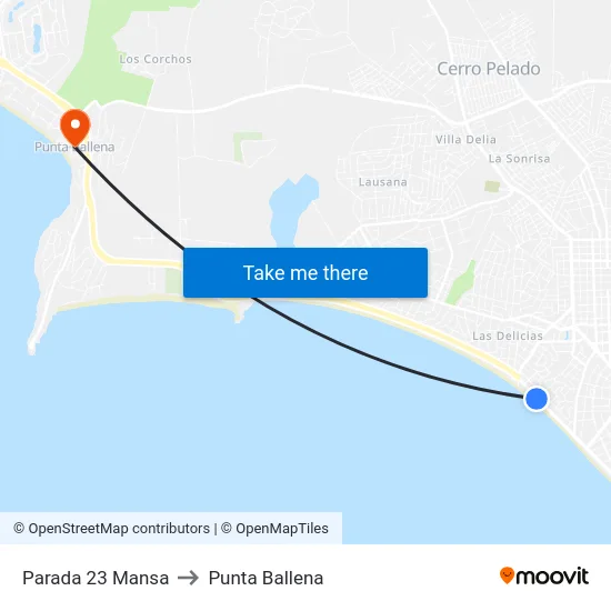 Parada 23 Mansa to Punta Ballena map