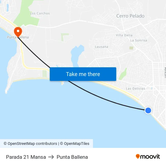 Parada 21 Mansa to Punta Ballena map