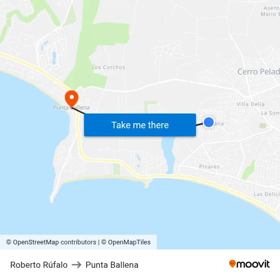 Roberto Rúfalo to Punta Ballena map