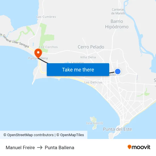 Manuel Freire to Punta Ballena map