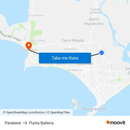 Paraberá to Punta Ballena map