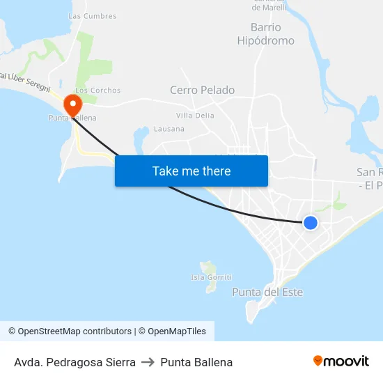 Avda. Pedragosa Sierra to Punta Ballena map