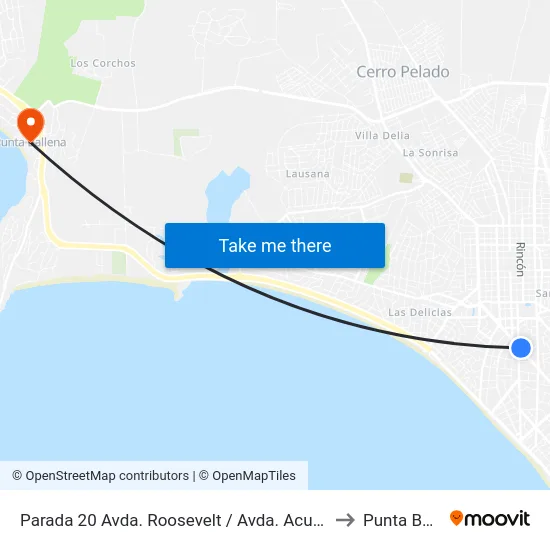 Parada 20 Avda. Roosevelt / Avda. Acuña De Figueroa to Punta Ballena map