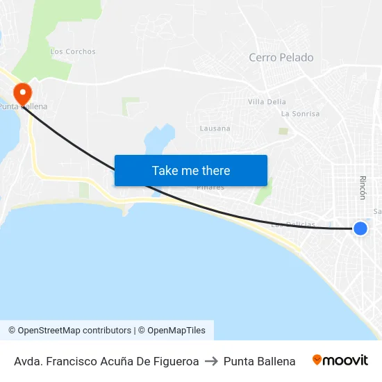 Avda. Francisco Acuña De Figueroa to Punta Ballena map