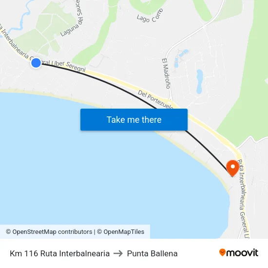 Km 116 Ruta Interbalnearia to Punta Ballena map