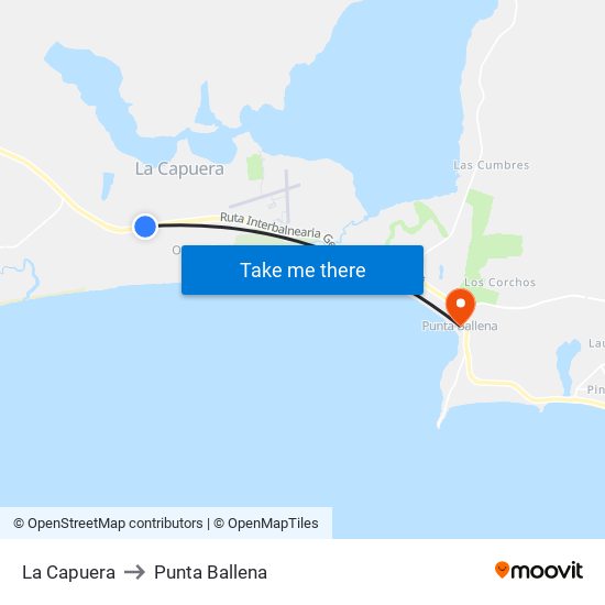 La Capuera to Punta Ballena map