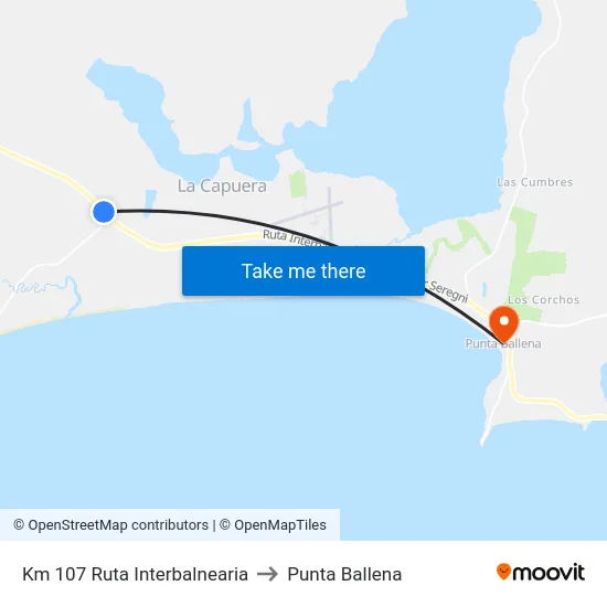 Km 107 Ruta Interbalnearia to Punta Ballena map