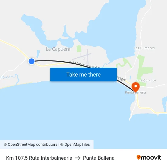 Km 107,5 Ruta Interbalnearia to Punta Ballena map