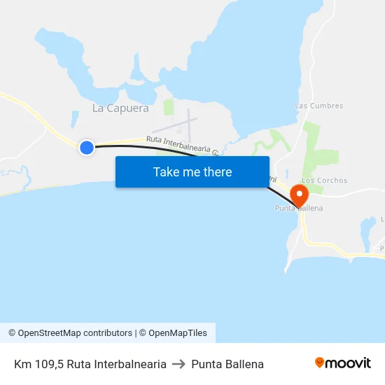 Km 109,5 Ruta Interbalnearia to Punta Ballena map