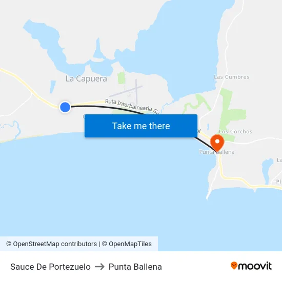 Sauce De Portezuelo to Punta Ballena map