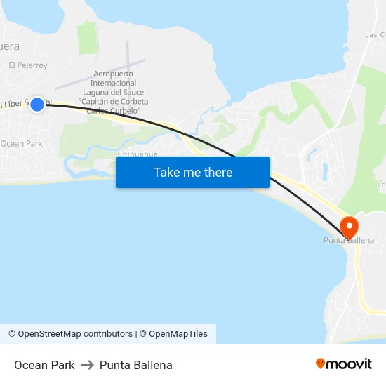 Ocean Park to Punta Ballena map