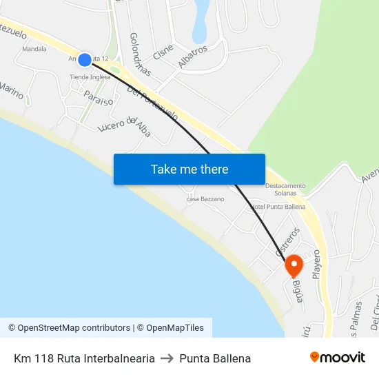 Km 118 Ruta Interbalnearia to Punta Ballena map