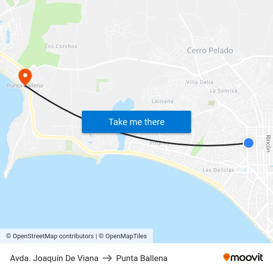 Avda. Joaquín De Viana to Punta Ballena map