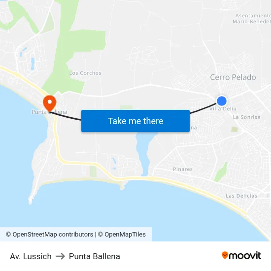 Av. Lussich to Punta Ballena map