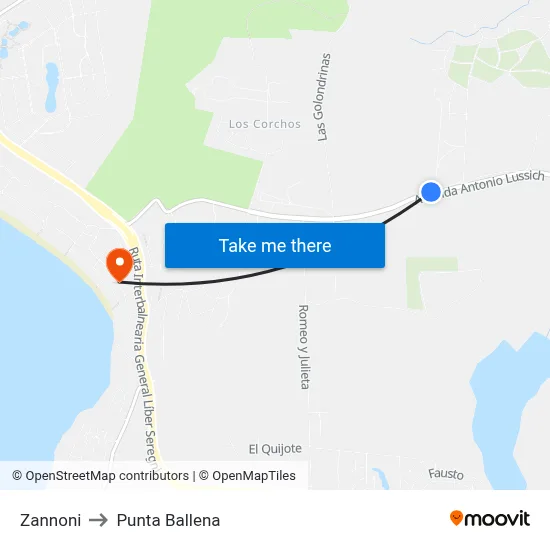 Zannoni to Punta Ballena map