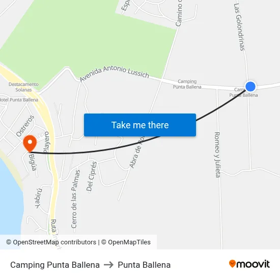 Camping Punta Ballena to Punta Ballena map
