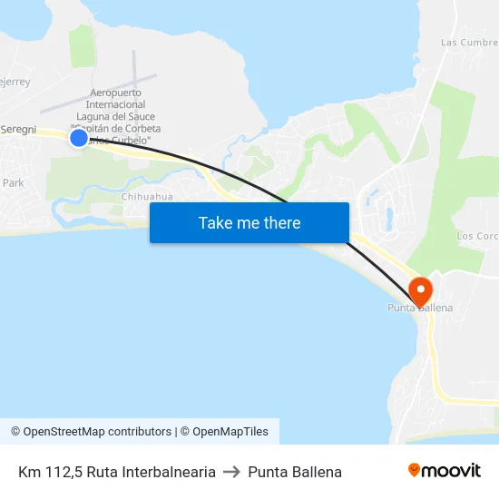 Km 112,5 Ruta Interbalnearia to Punta Ballena map
