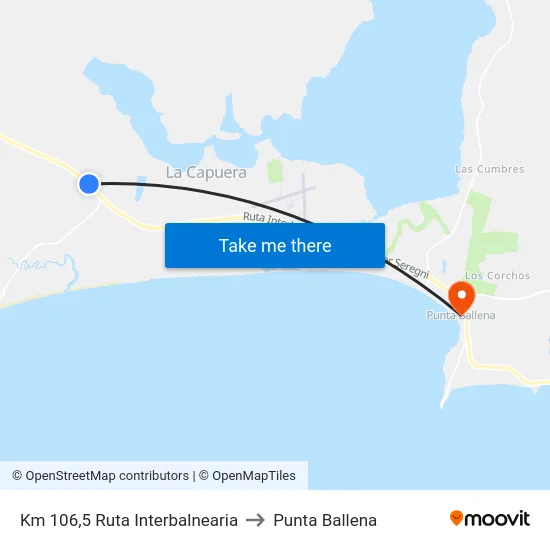 Km 106,5 Ruta Interbalnearia to Punta Ballena map