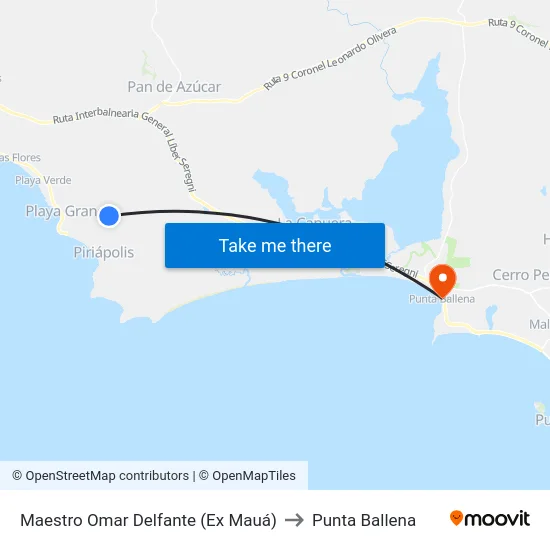 Maestro Omar Delfante (Ex Mauá) to Punta Ballena map