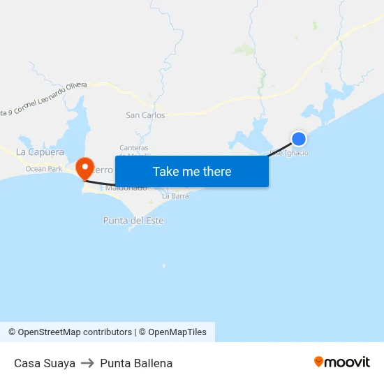 Casa Suaya to Punta Ballena map
