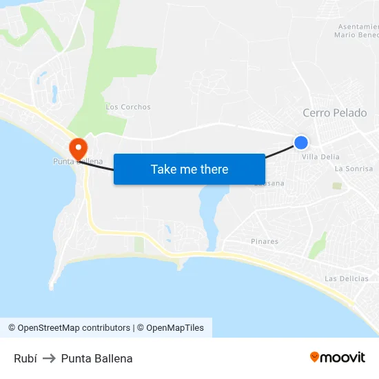 Rubí to Punta Ballena map