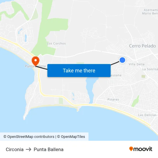 Circonia to Punta Ballena map