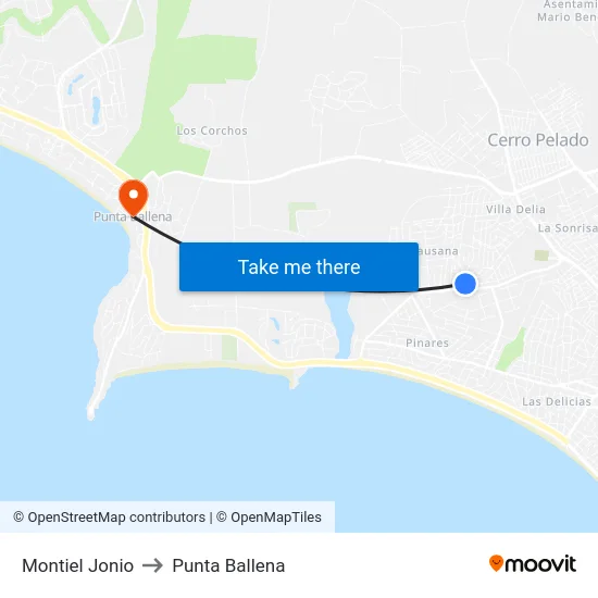Montiel Jonio to Punta Ballena map