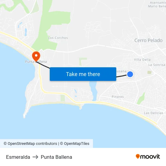 Esmeralda to Punta Ballena map