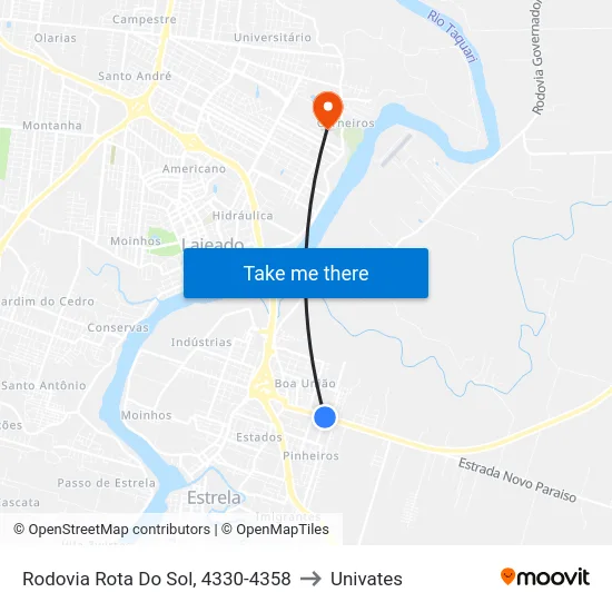 Rodovia Rota Do Sol, 4330-4358 to Univates map