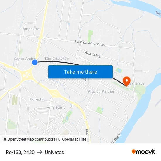 Rs-130, 2430 to Univates map