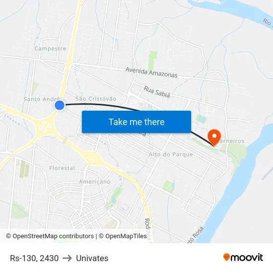 Rs-130, 2430 to Univates map