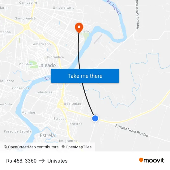 Rs-453, 3360 to Univates map