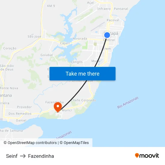 Seinf to Fazendinha map