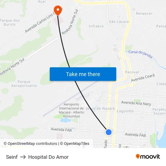 Seinf to Hospital Do Amor map