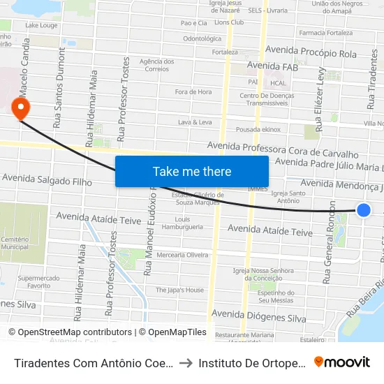 Tiradentes Com Antônio Coelho to Instituto De Ortopedia map