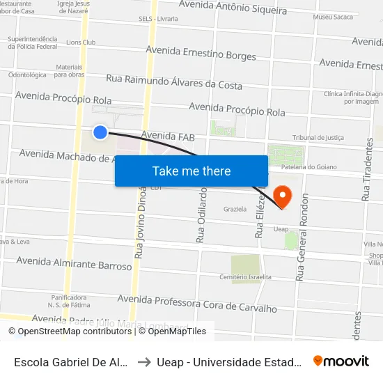 Escola Gabriel De Almeida Café to Ueap - Universidade Estadual Do Amapá map