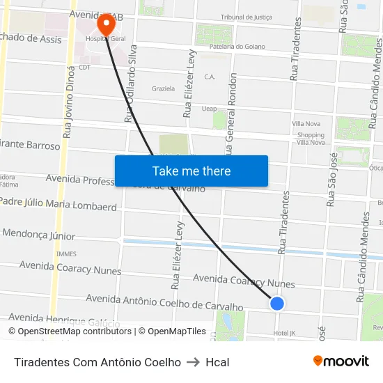 Tiradentes Com Antônio Coelho to Hcal map