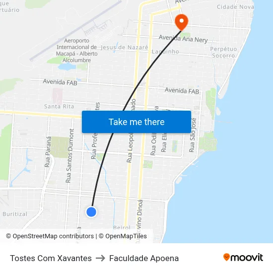 Tostes Com Xavantes to Faculdade Apoena map