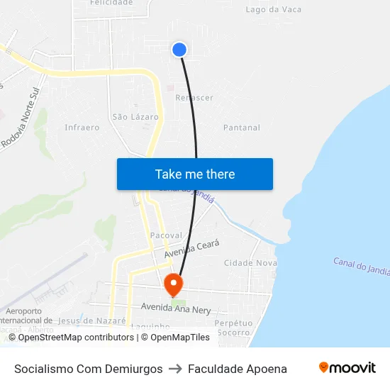 Socialismo Com Demiurgos to Faculdade Apoena map