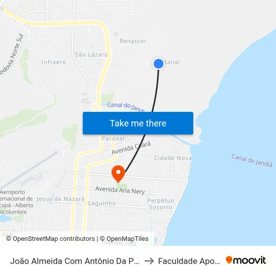 João Almeida Com Antônio Da Paixão to Faculdade Apoena map