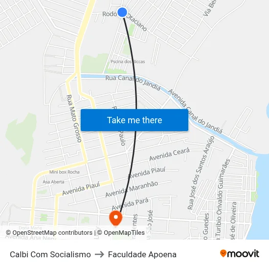 Calbi Com Socialismo to Faculdade Apoena map