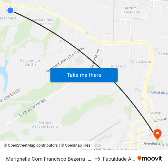 Marighella Com Francisco Bezerra | Sentido Norte to Faculdade Apoena map