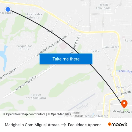 Marighella Com Miguel Arraes to Faculdade Apoena map